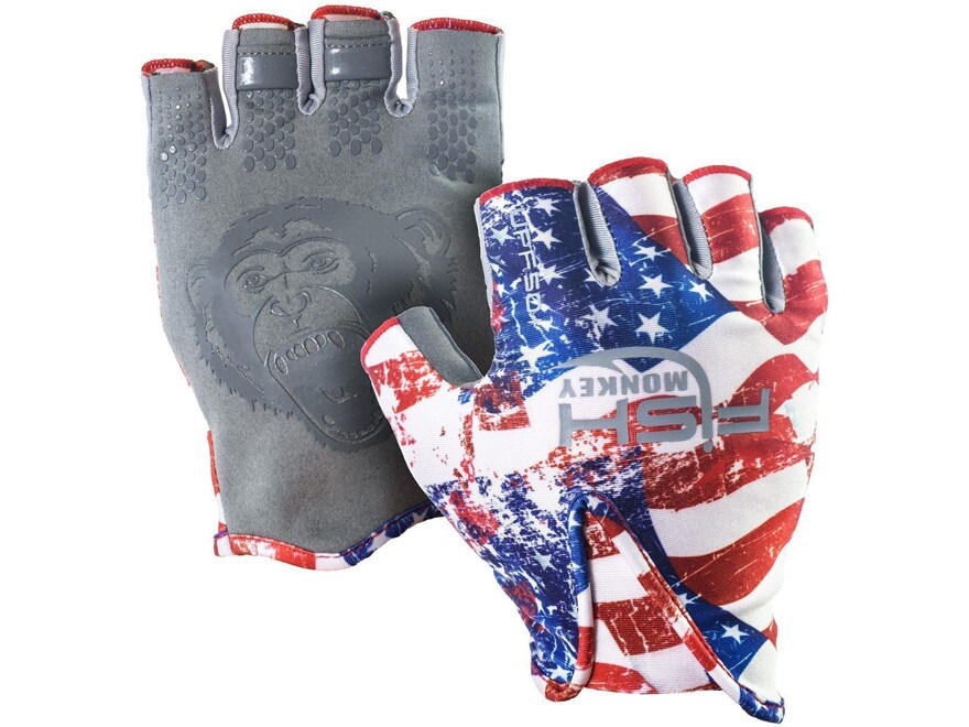 Fish Monkey Men's Stubby Guide Gloves Americana Medium