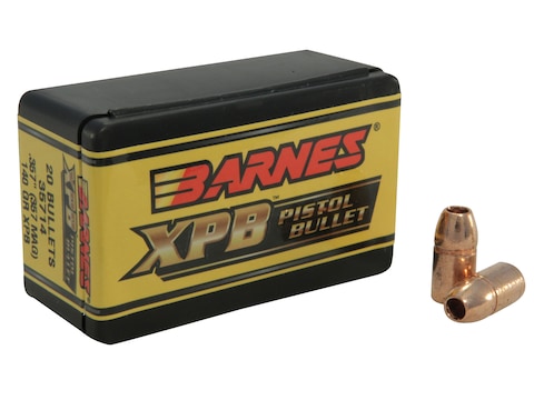Barnes XPB Handgun Bullets Solid Copper Hollow Point Lead-Free Box of 20