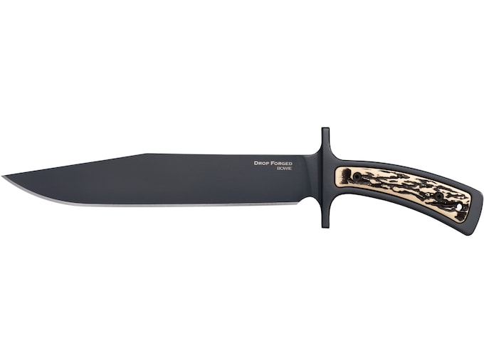 Cold Steel Drop Forged Bowie Fixed Blade Knife 9.5″ Clip Point 52100 Polished Blade Griv-Ex Handle Black