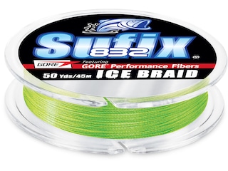 Sufix 832 Ice Braided Fishing Line 10lb 50yd Neon Lime