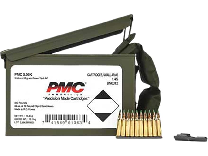 PMC X-Tac M855 5.56x45mm NATO Ammo 62 Grain Penetrator Full Metal