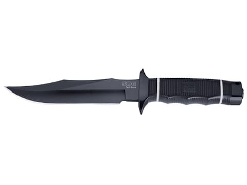 SOG Tech Bowie Fixed Blade Knife 6.4" Clip Point AUS-8 Stainless Steel TiNi Coated Blad...