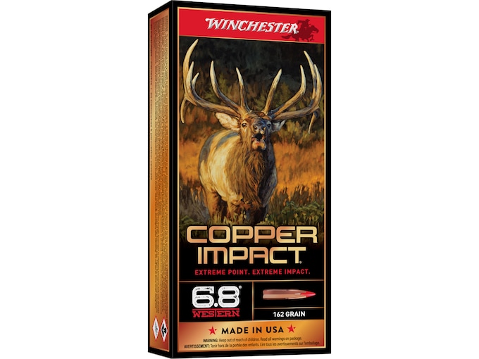 Winchester Copper Impact 6.8 Western Ammo 162 Grain Polymer Tip Lead Free Box of 20