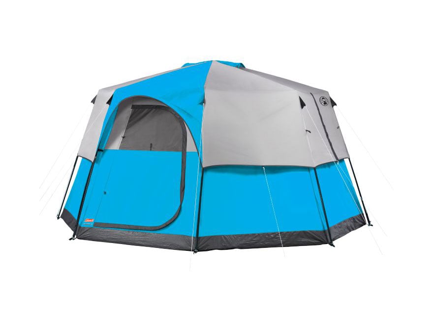 Coleman Big Tall 8 Person Octagon Tent Polyester Blue Silver