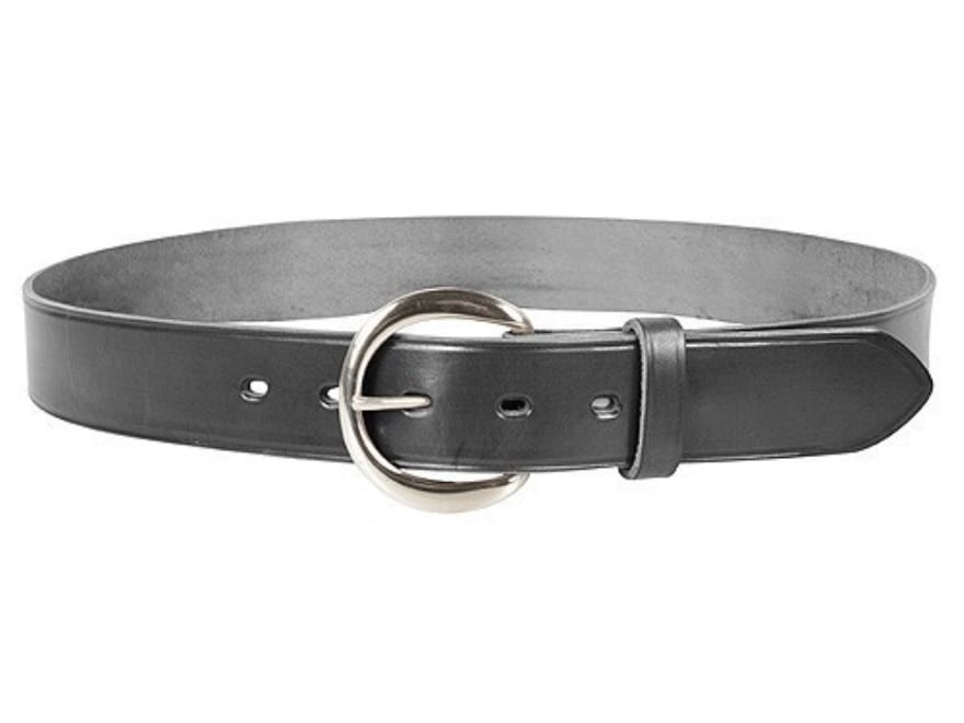 Bianchi B5 Dress Belt 1-1/2 Nickel Plated Brass Buckle Leather Black