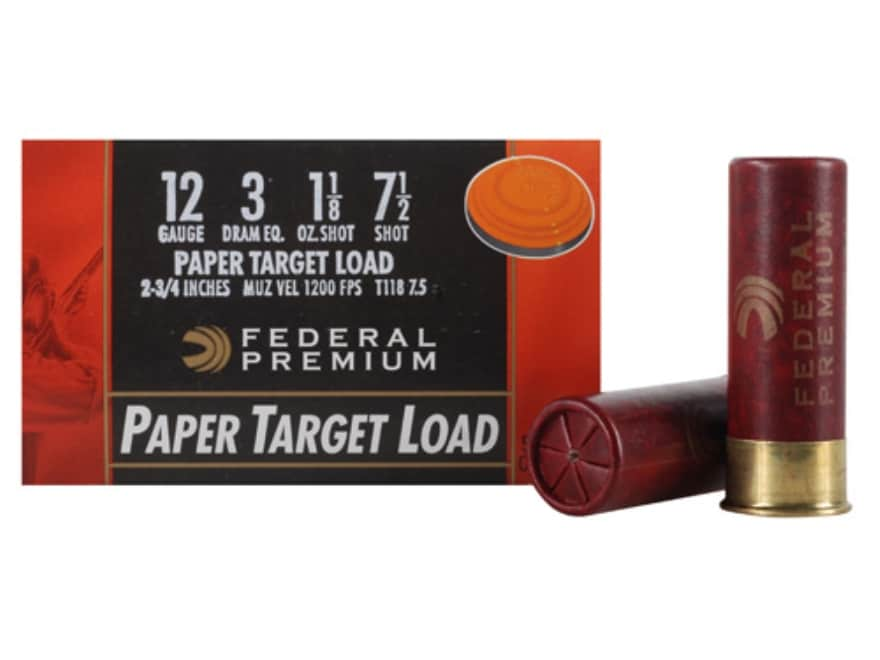 Federal Premium Gold Medal Paper 12 Ga Ammo 2-3/4 #7-1/2 Lead Shot