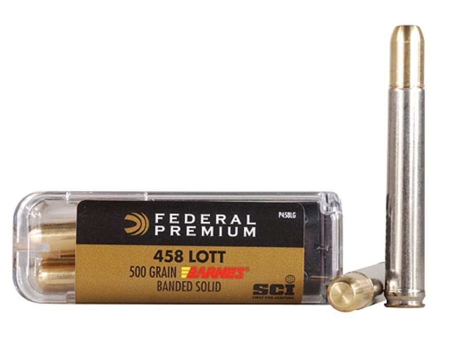 Federal Premium Safari 458 Winchester Mag Ammo Grain Solid Flat Nose