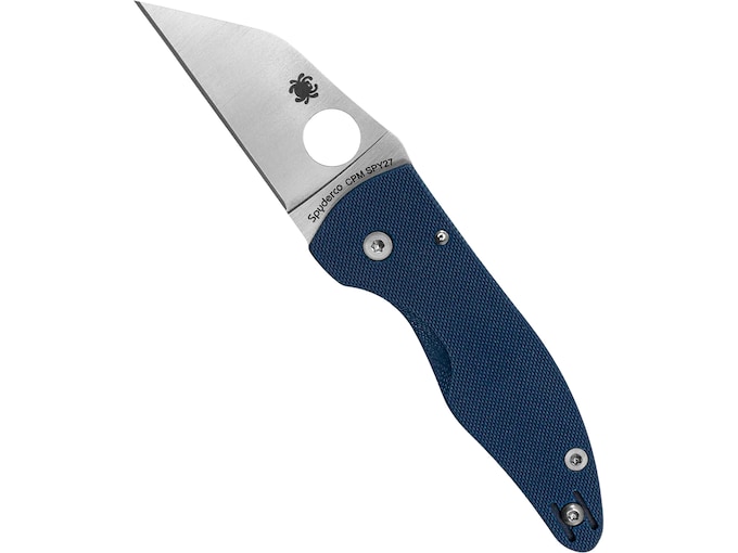 Spyderco MicroJimbo Pocket Knife 2.45″ Wharncliffe CPM-SPY27 Satin Blade G-10 Handle Blue