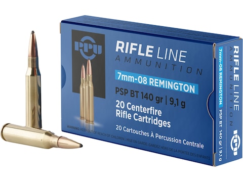 Prvi Partizan Ammunition 7mm-08 Remington 140 Grain Pointed Soft Point Boat Tail Box of 20