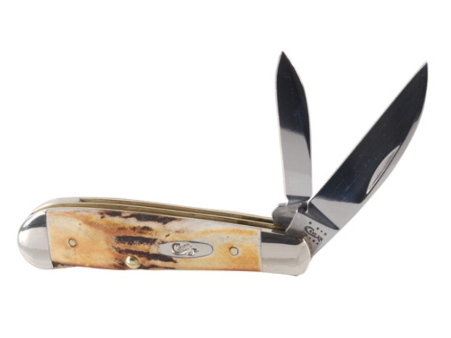 Case Sway Back Jack Folding Knife Wharncliffe Pen SS Blades Brown Stag