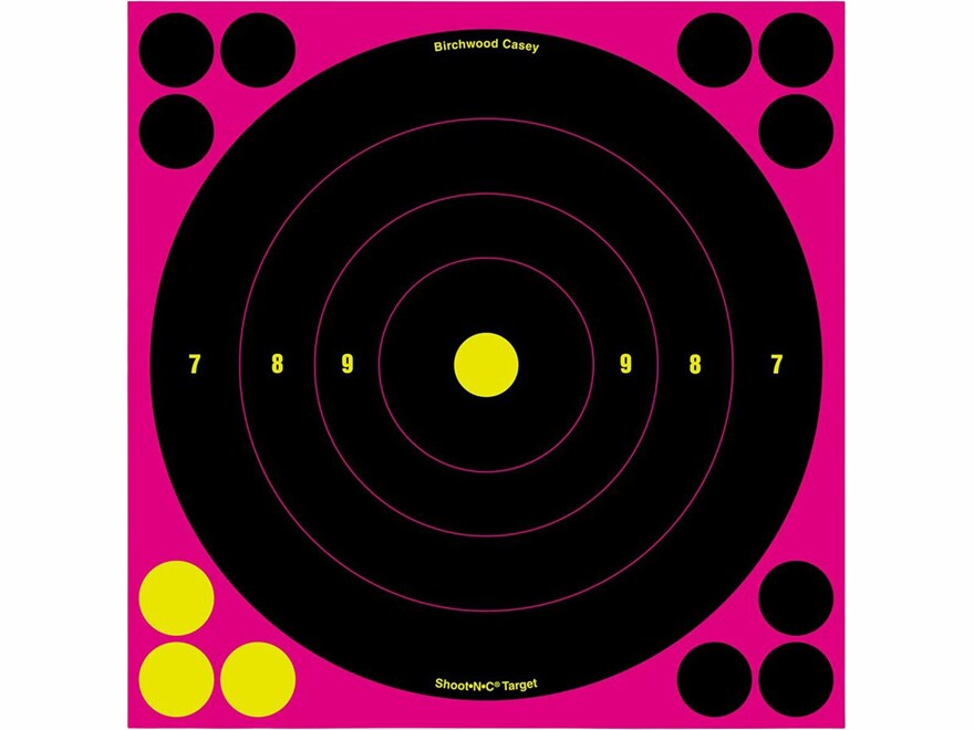 Birchwood Casey Shoot-N-C 8 Pink Bullseye Target 6PK