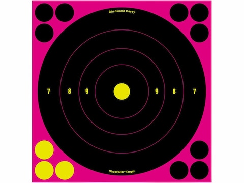 Birchwood Casey Shoot-N-C 8" Pink Bullseye Target Pack of 6