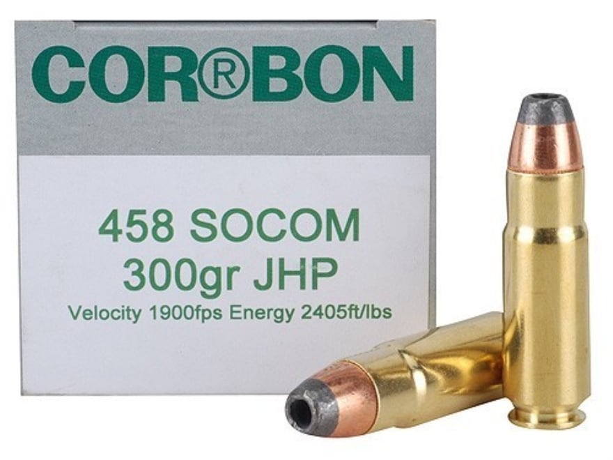 Cor-Bon Self-Defense Ammo 458 SOCOM 300 Grain Jacketed Hollow Point.