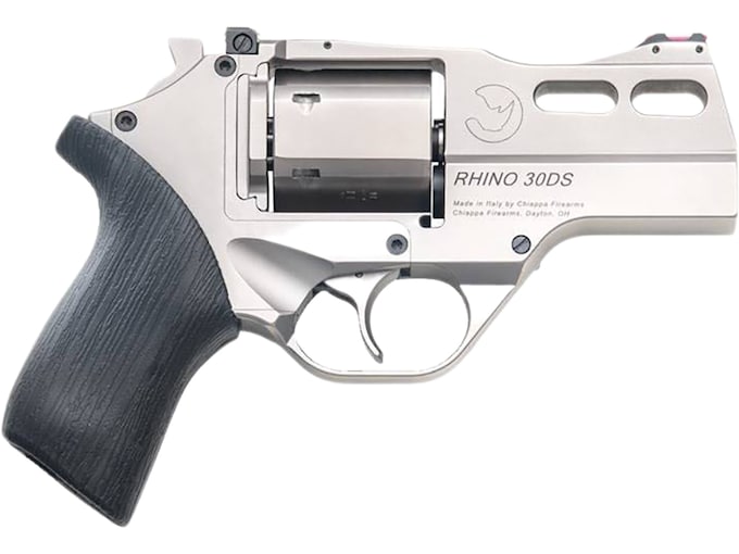 Chiappa Rhino 30 SAR 357 Magnum Revolver 3″ Nickel Barrel 6 Round Black Grip