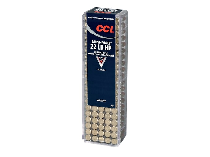 CCI Mini-Mag 22LR Ammo 36 Grain Plated Hollow Point Box of 100