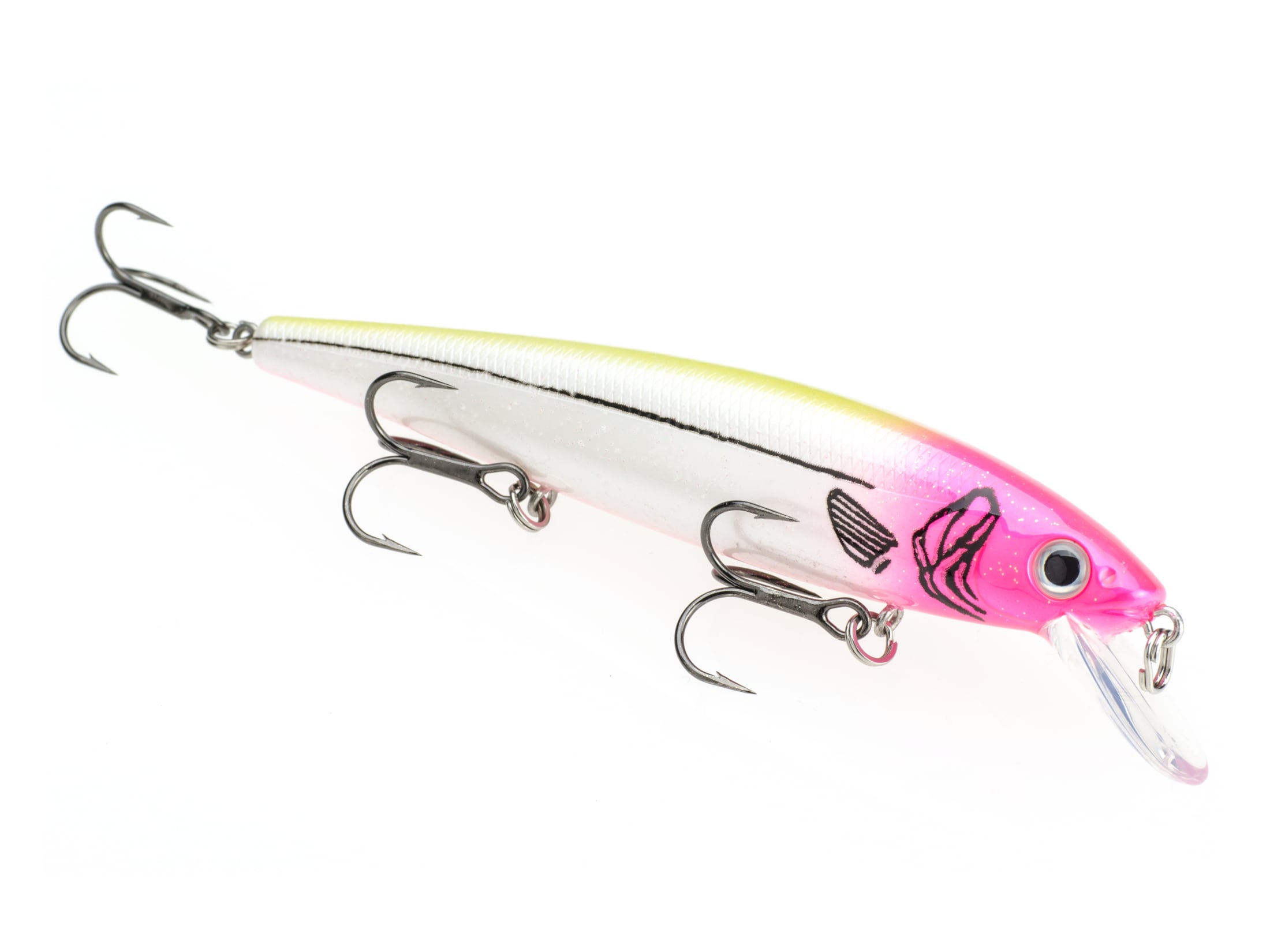 Strike King KVD Walleye Jerkbait 3 Hook Chartreuse White