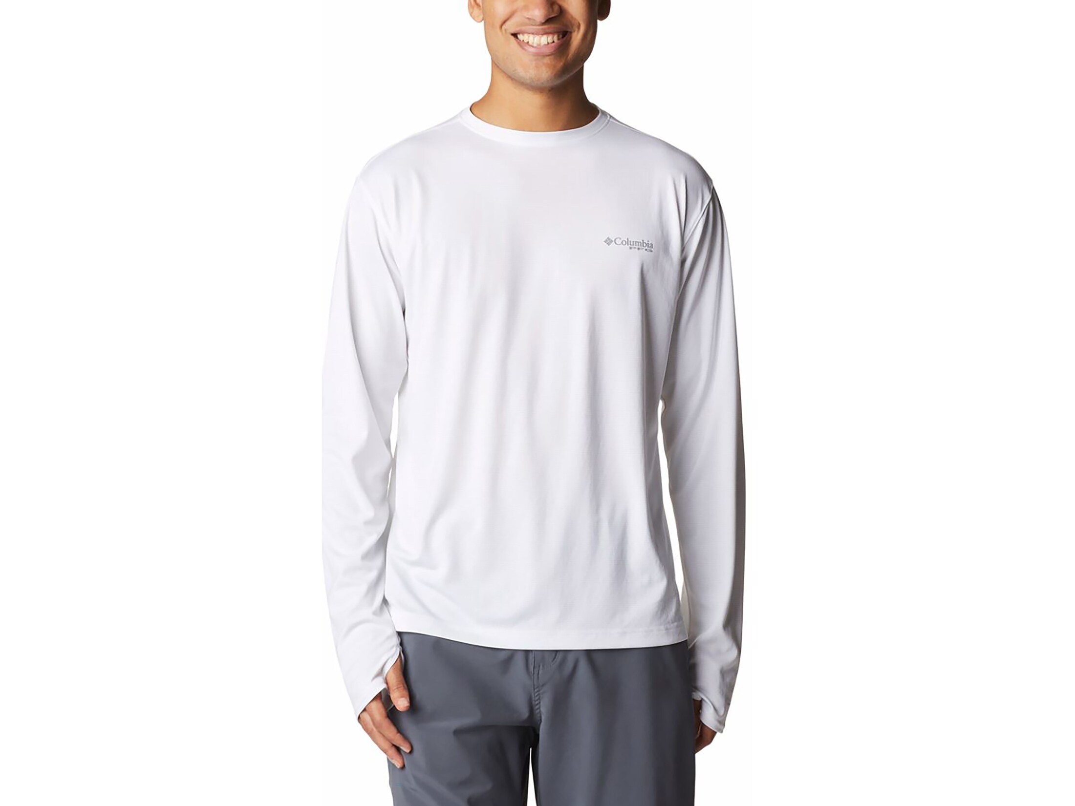 Columbia Men's PFG Skiff Guide Knit Long Sleeve Shirt White Large