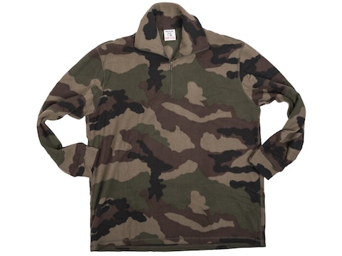 Military Surplus French 1/4 Zip Fleece Pullover CCE Camo