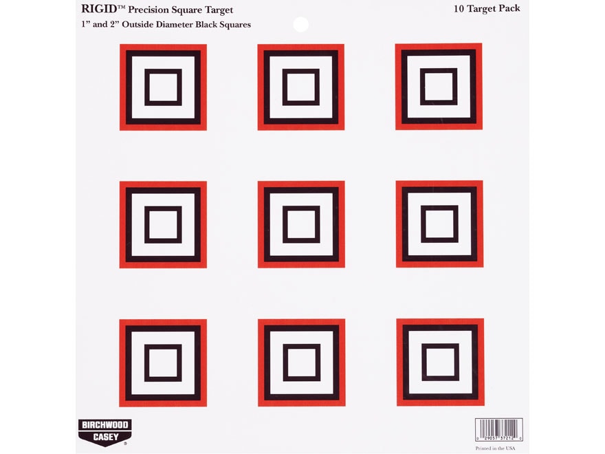 Birchwood Casey Rigid 12 Precision Squares Tagboard Target 10PK
