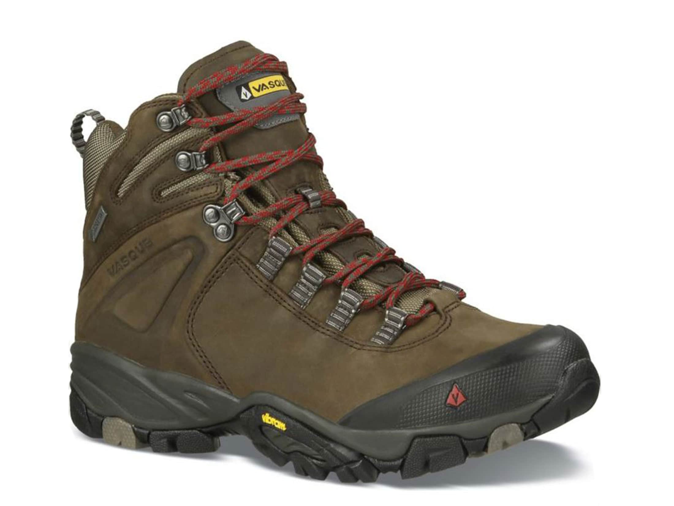 Vasque Taku GTX Waterproof Hiking Boots Leather Slate Brown Rumba Red
