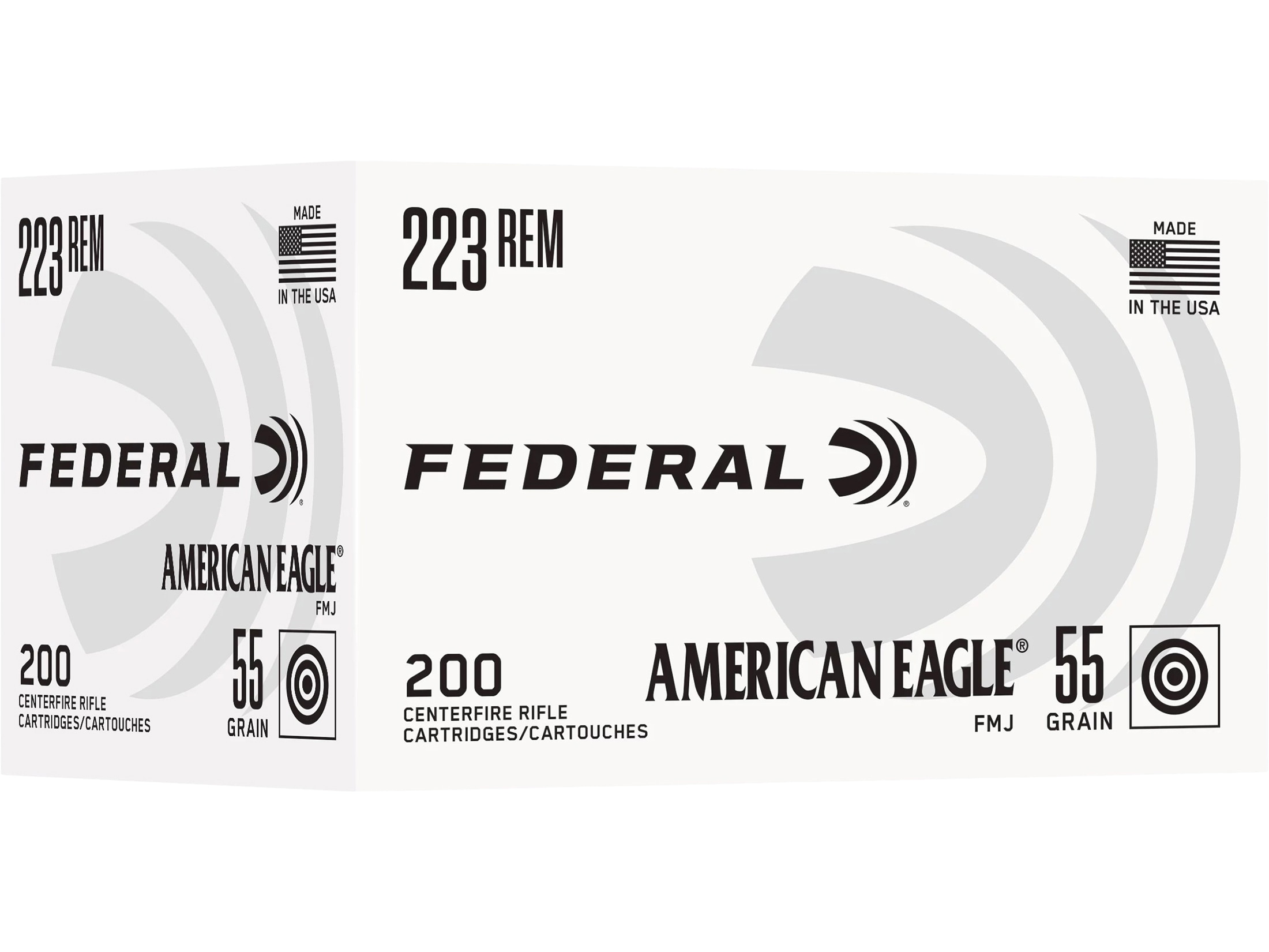 Federal American Eagle 223 Remington Ammo 55 Grain Full Metal Jacket Case of 1000 (5 Boxes of 200 Bulk)