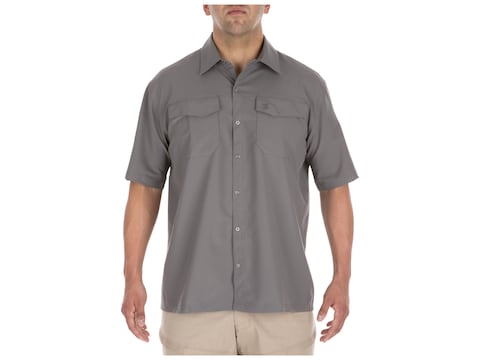 5.11 Men's Freedom Flex Button-Up Short Sleeve Shirt Polyester Storm