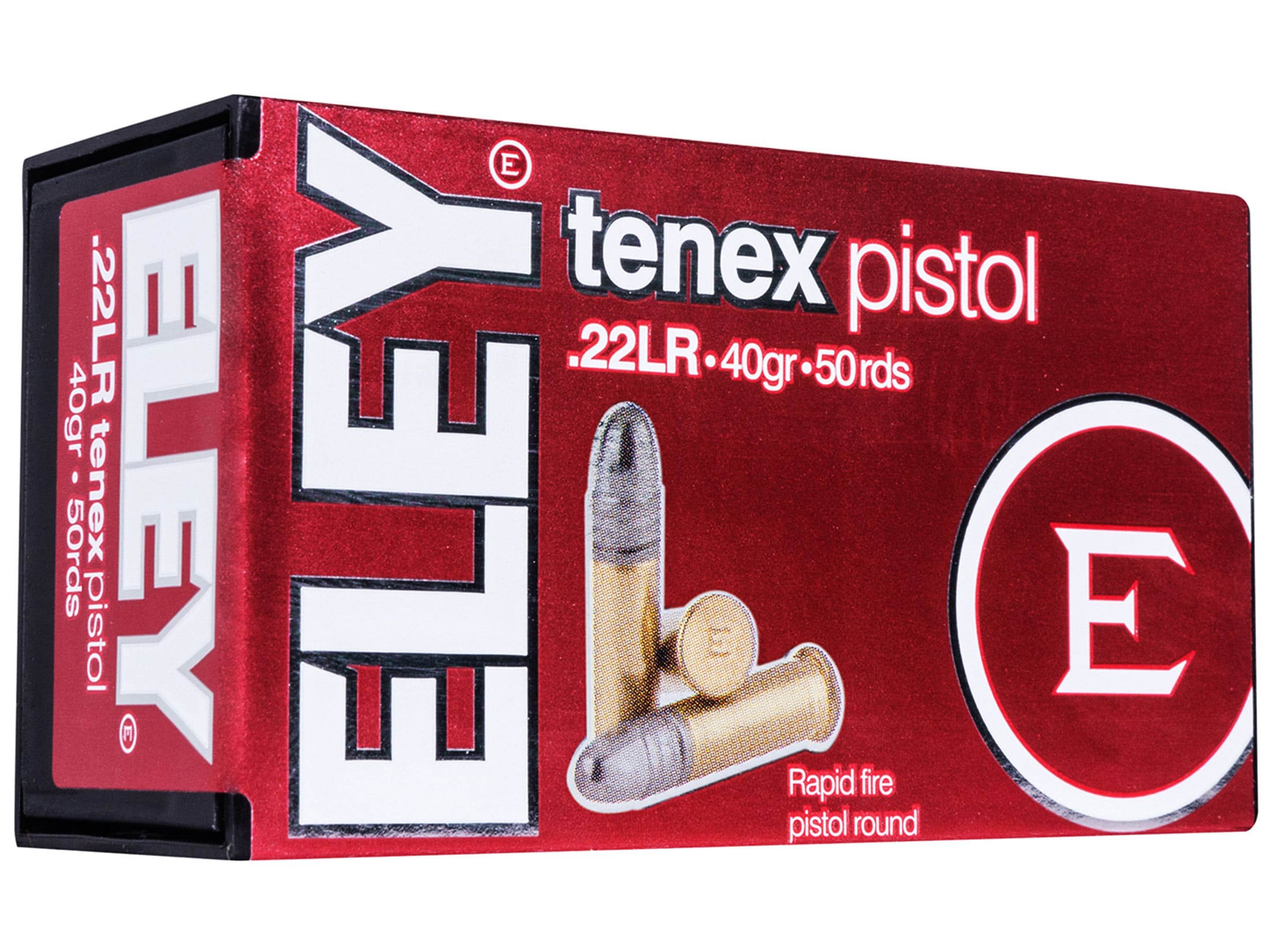 Eley Tenex Pistol Ammunition 22 Long Rifle 40 Grain Lead Round Nose