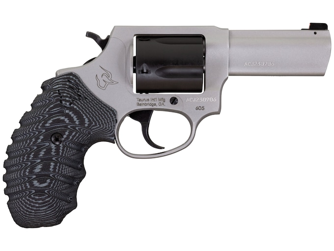 Taurus Defender 605 357 Magnum Revolver 3″ Stainless Barrel 5 Round Black/Gray Grip