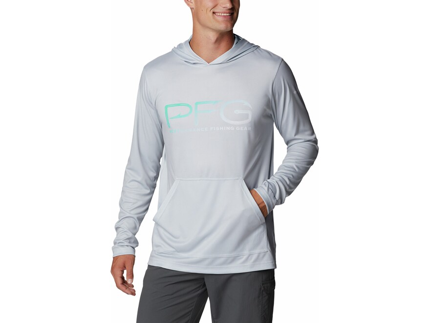 Columbia Men's Terminal Tackle PFG Hooks Hoodie Cool Gray/White