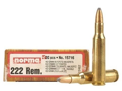 Norma Ammo 222 Remington 62 Grain Soft Point Box of 20