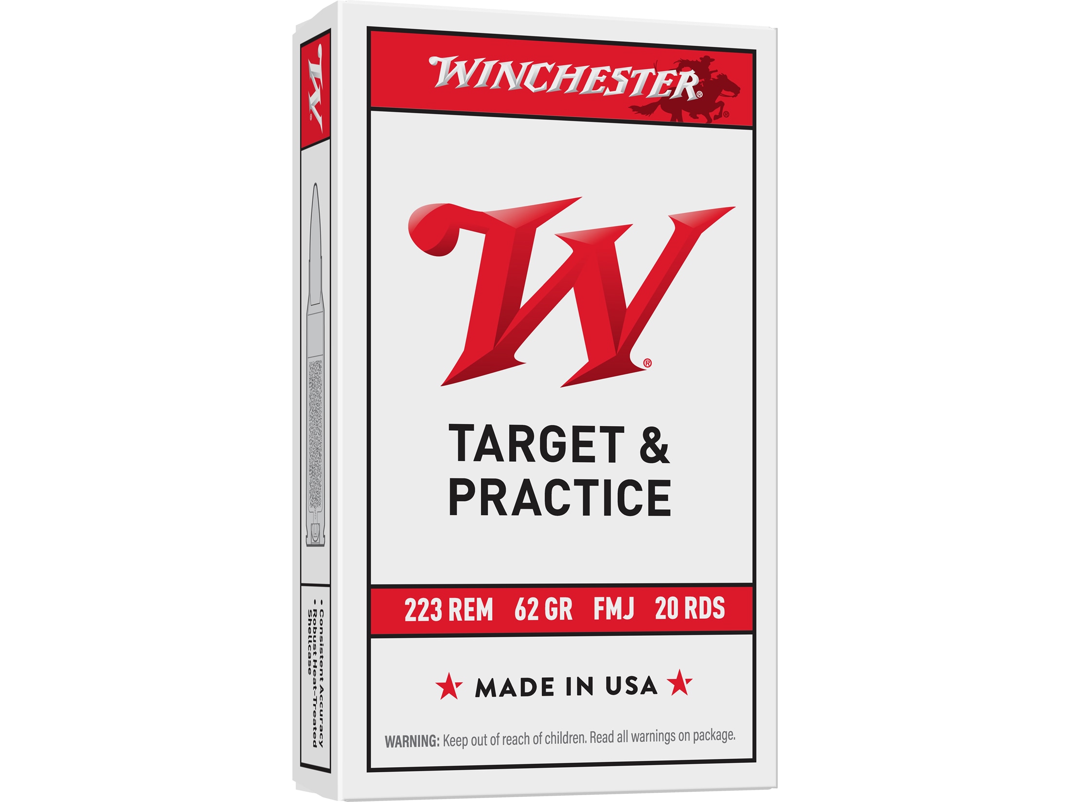 Winchester Target Practice Ammo 223 Remington 62 Grain Full Metal
