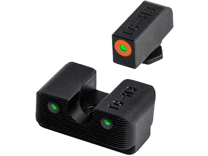 TRUGLO Tritium Pro Sight Set for Glock 17, 17L, 19, 22, 23, 24, 26, 27, 33, 34, 35, 38, 39 Gen 1, 2, 3, 4, 5 Low Tritium Green with Orange Front Outline