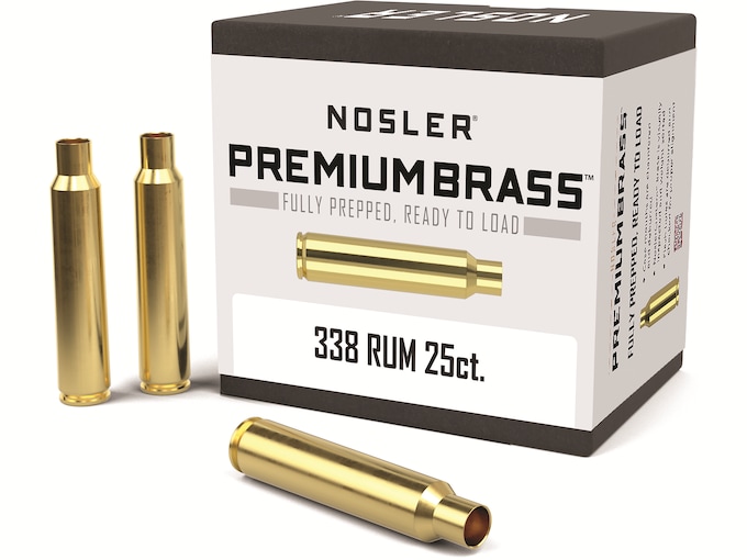Nosler Custom 338 Remington Ultra Magnum Brass Box of 25