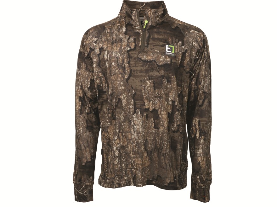Element Outdoors Men's Drive Long Sleeve 1/4 Zip Realtree Timber Large