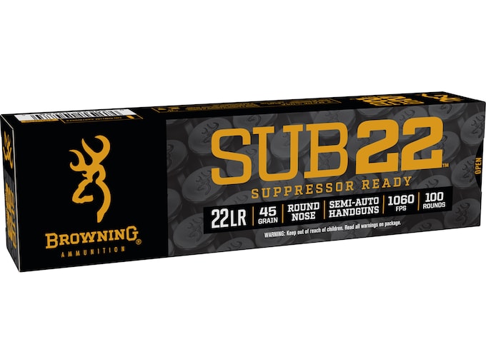 Browning Sub22 22LR Ammo 45 Grain Round Nose Box of 100