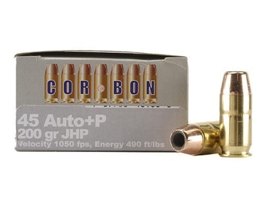 Cor-Bon Self Defense 45 ACP +P Ammo 200 Grain Jacketed Hollow Point