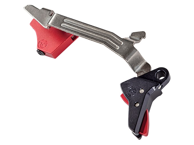 Timney Triggers Alpha Competition Trigger for Glock 17, 19, 22, 23, 34, 35 Gen 3, 4 Black with Red Safety