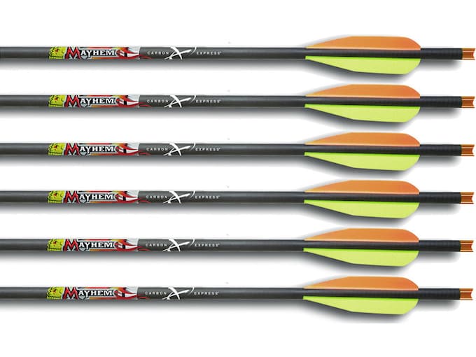 Carbon Express Mayhem 20" Carbon Crossbow Bolt 3" Vanes Black 6PK