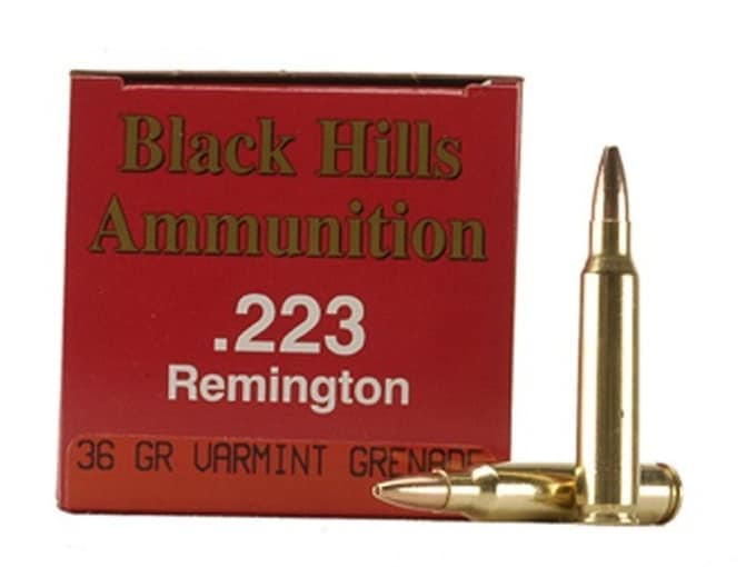 Black Hills 223 Remington Ammo 36 Grain Barnes Varmint Grenade Fragmenting Hollow Point Lead Free Box of 50
