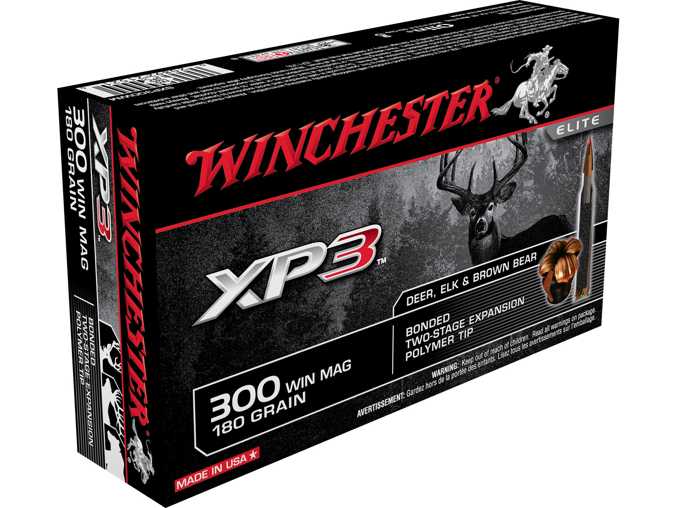 Winchester Ammo 300 Winchester Mag 180 Grain XP3 Box of 20