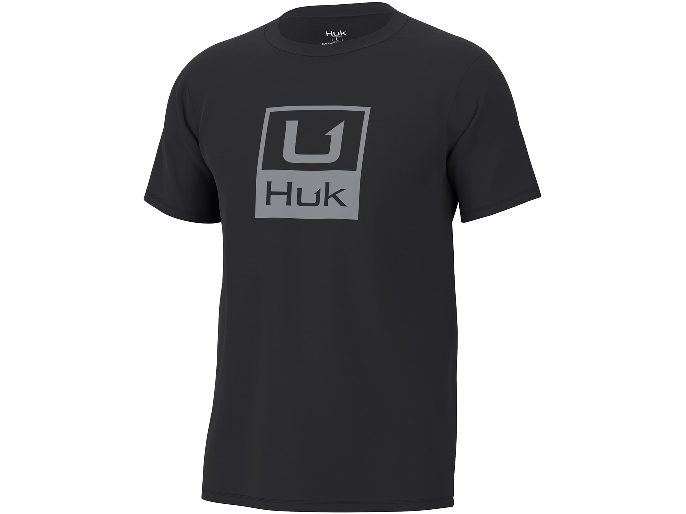 Huk Men's Stacked Logo T-Shirt Black Large