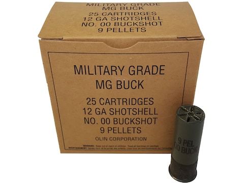 Winchester Military Grade Ammo 12 Ga 2-3/4 Buffered 00 Buckshot 9