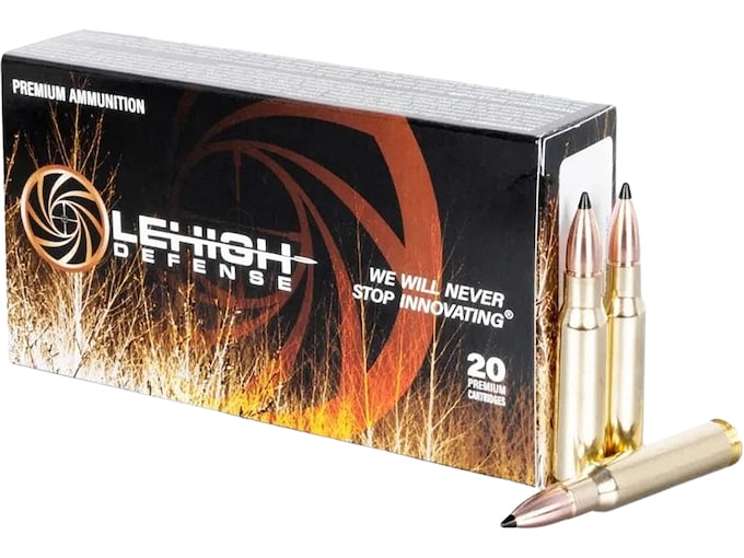 Lehigh Defense Tipped Maximum Expansion 308 Winchester Ammo 155 Grain Polymer Tip Lead Free Box of 20