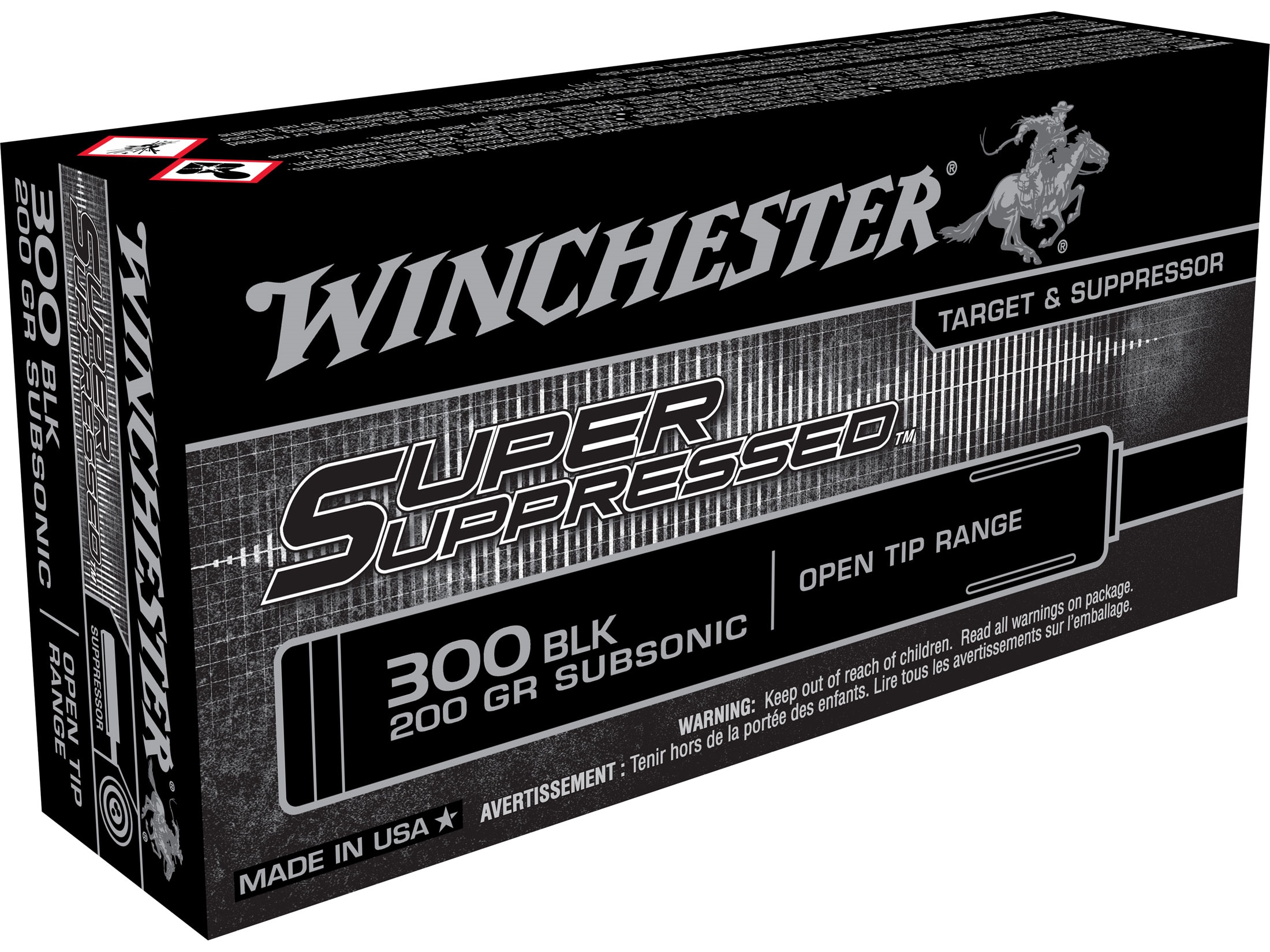 Winchester Super Suppressed Ammunition 300 AAC Blackout Subsonic 200 Grain Open Tip Box of 20