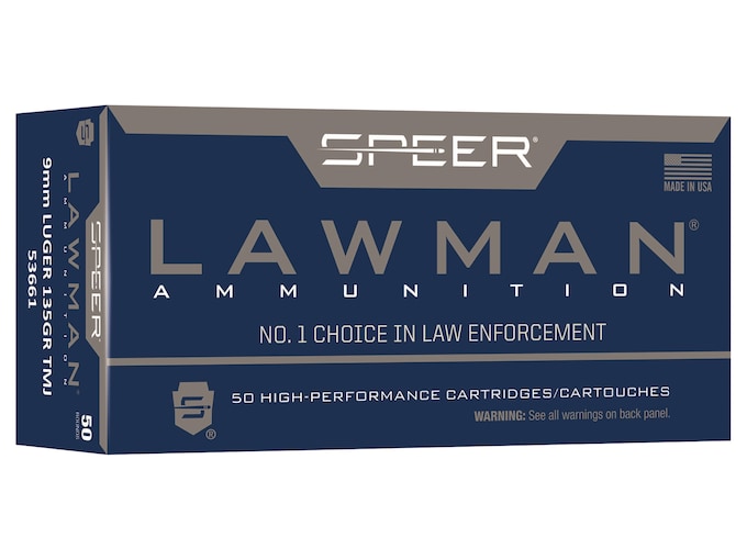 Speer Lawman 9mm Luger Ammo 135 Grain Full Metal Jacket Box of 50