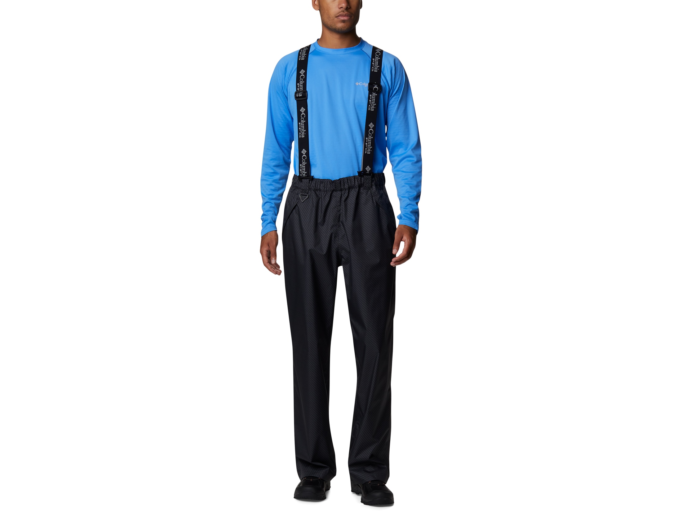 Columbia Men's PFG Terminal Tackle Waterproof Bibs Black Carbon Fiber