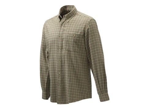 Beretta Men's Wood Flannel Button Down Long Sleeve Shirt Cotton
