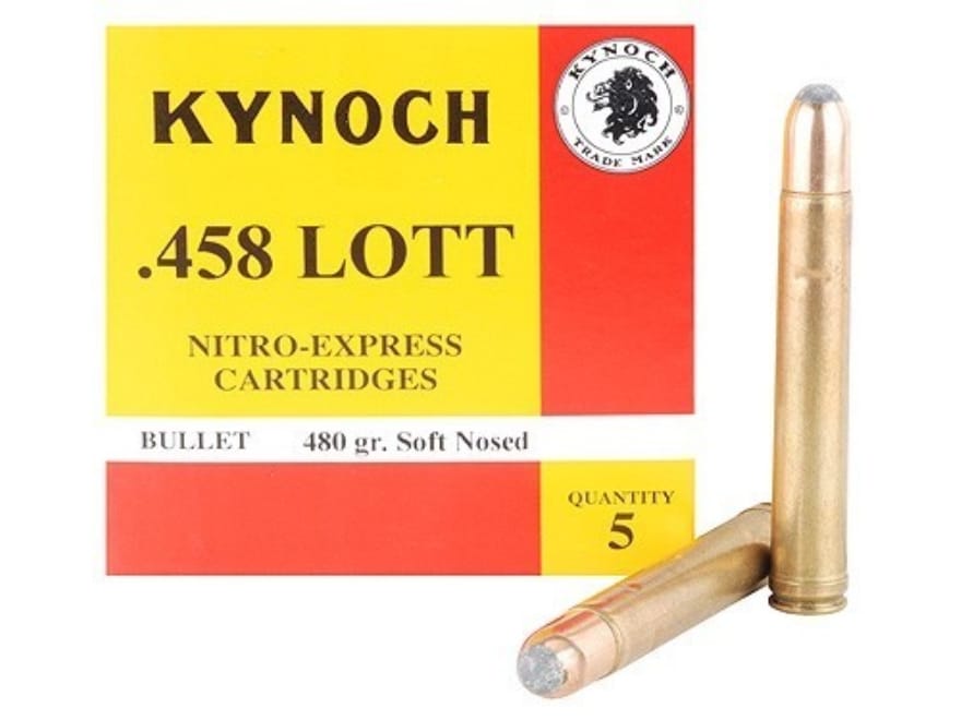 Kynoch 458 Lott Ammo 480 Grain Woodleigh Weldcore Jacketed Soft Point