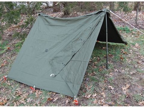 Military Surplus Complete Shelter Half System 2 Person Tent Grade 1