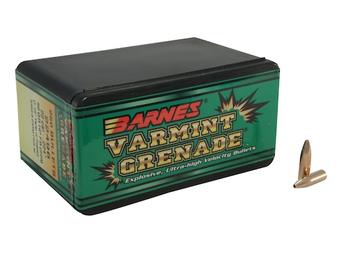 Barnes Varmint Grenade Bullets 22 Caliber (224 Diameter) 50 Grain Hollow Point Lead-Free